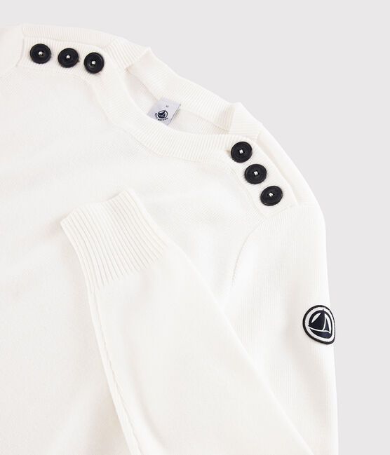 Pull marinaro in cotone Donna bianco MARSHMALLOW