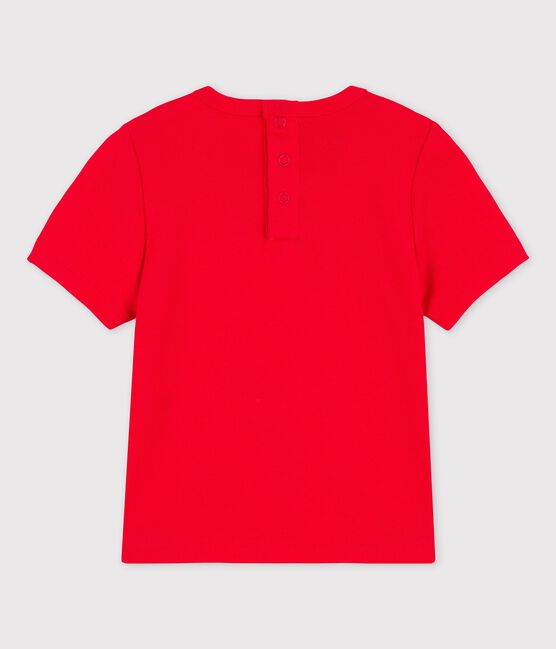 T-shirt bebè a maniche corte in cotone biologico con motivo rosso PEPS