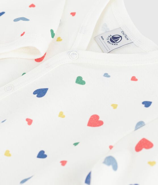 Pigiama senza piedini in cotone stampato neonato bianco MARSHMALLOW/bianco MULTICO