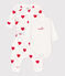 Completo 3 pezzi bebè in cotone a cuori bianco MARSHMALLOW/rosso TERKUIT