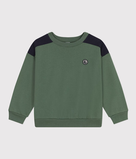 Maglia in tessuto felpato bambino verde CROCO