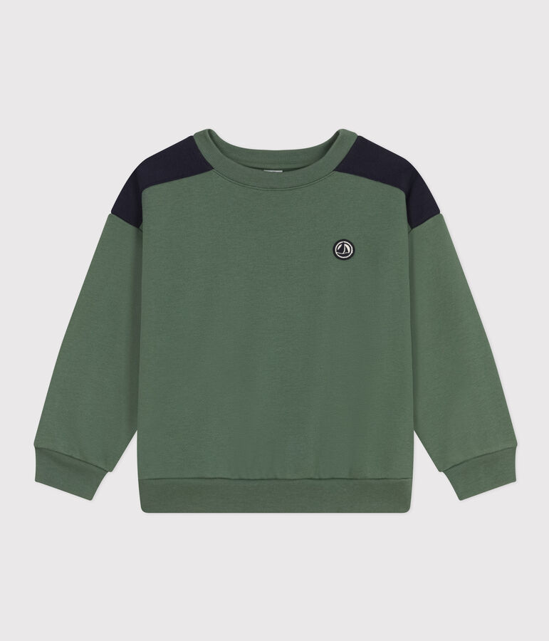 Maglia in tessuto felpato bambino verde