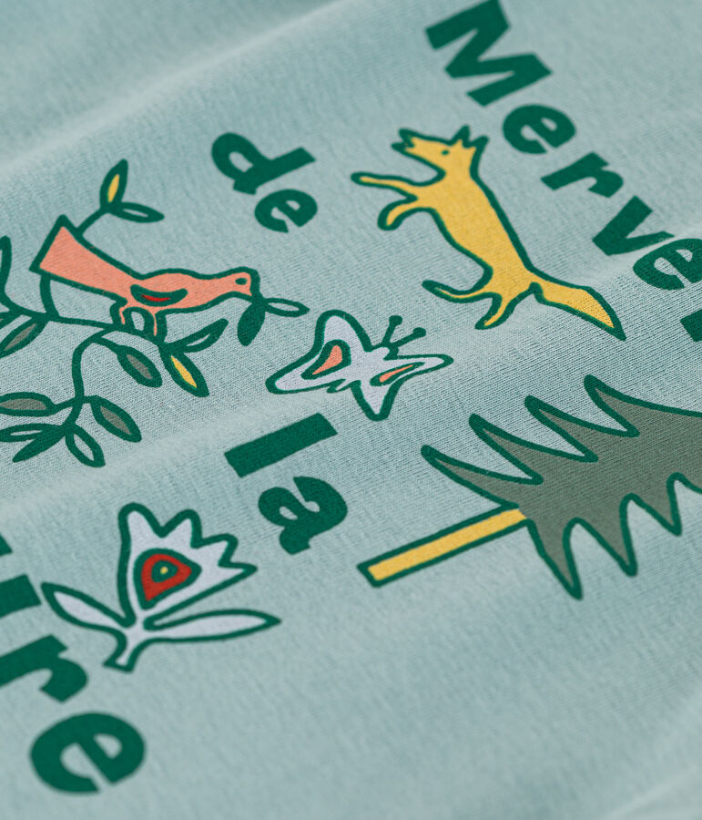 T-shirt maniche lunghe in cotone bambina verde PAUL