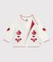 Cardigan in maglia di lana e cotone con motivi jacquard neonato bianco/rosso