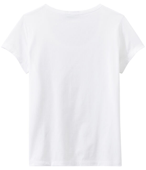 T -shirt donna con SCOLLO BALLERINA in jersey leggero bianco ECUME