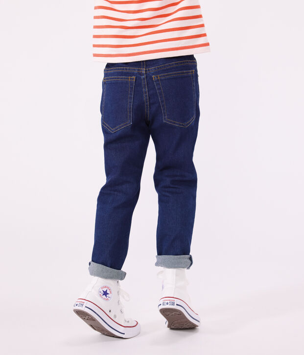 Pantaloni slim in denim bambina blu