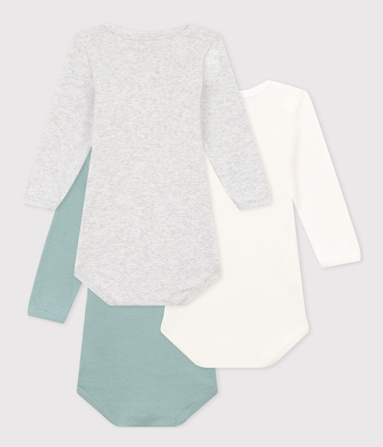 Confezione da 3 body a maniche lunghe beb&egrave; in cotone multicolore