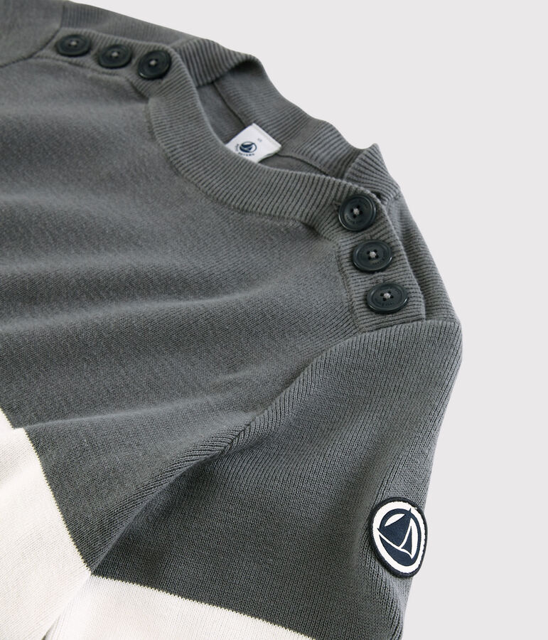 Pull marinaro in cotone Donna grigio/bianco