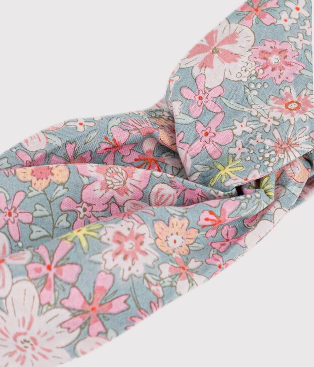 Fascia in popeline con stampa a fiori neonata blu/multicolore