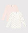 Confezione da 2 t-shirt manica lunga bambina in cotone motivo fiore variante 1