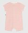 Tutina corta in spugna di cotone a righe neonato arancione MARSHMALLOW/ ABRICOT