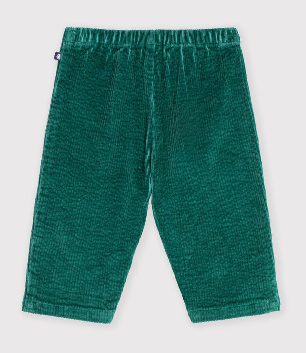 Pantaloni in velluto tinta unita neonato verde