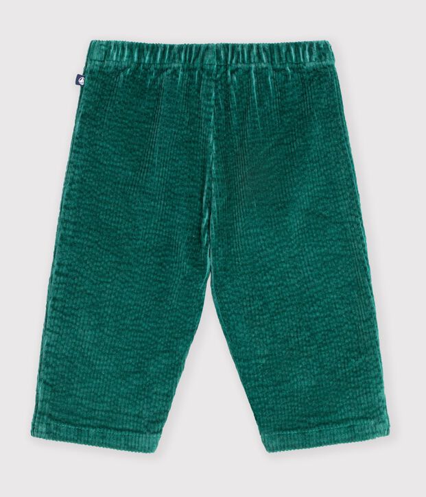 Pantaloni in velluto tinta unita neonato verde