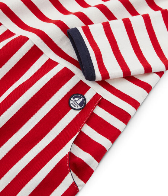 Abito maniche lunghe donna rosso TERKUIT/bianco MARSHMALLOW