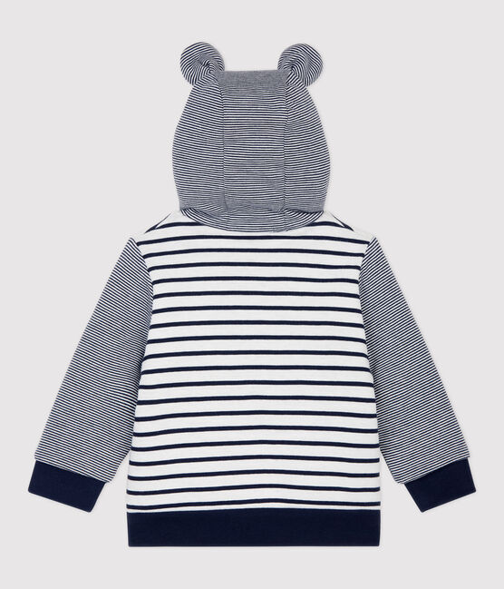 Teddy in sherpa bebè. bianco MARSHMALLOW/blu SMOKING