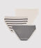 Confezione da 3 slip a righe ragazza variante 1