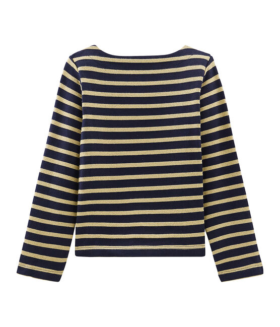 Marinière a manica lunga bambina blu SMOKING/marrone BRINDILLE BRILLANT