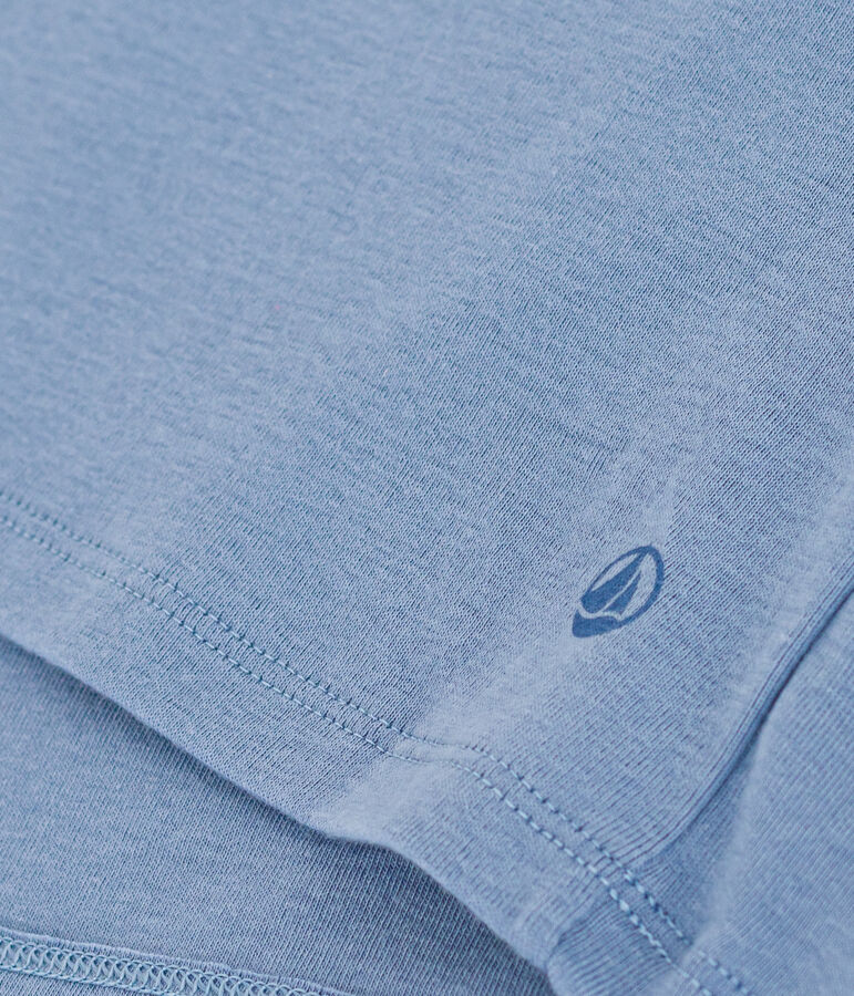 T-shirt L'Iconique scollo a V in cotone tinta unita donna blu