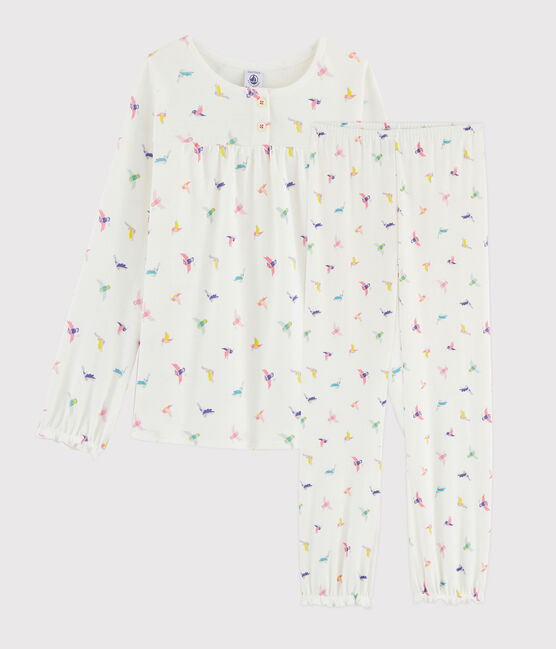 Pigiama fantasia bambina a costine bianco MARSHMALLOW/bianco MULTICO