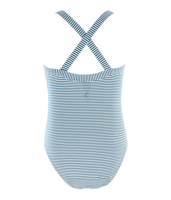 Costume intero bambina verde PINEDE/bianco MARSHMALLOW