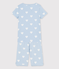 Pigiama corto blu cuore bambina in cotone biologico blu JASMIN/bianco MARSHMALLOW