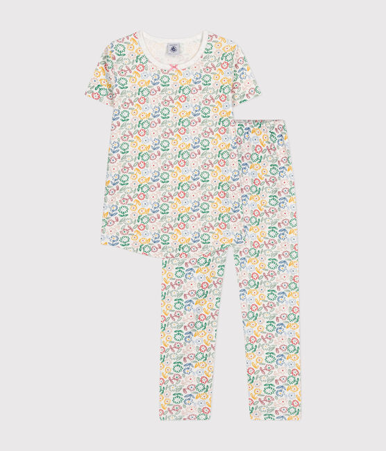 Pigiama in cotone con stampa a fiori bambino bianco MARSHMALLOW/bianco MULTICO