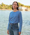 Marinière a maniche lunghe in cotone donna blu PERSE/bianco MARSHMALLOW