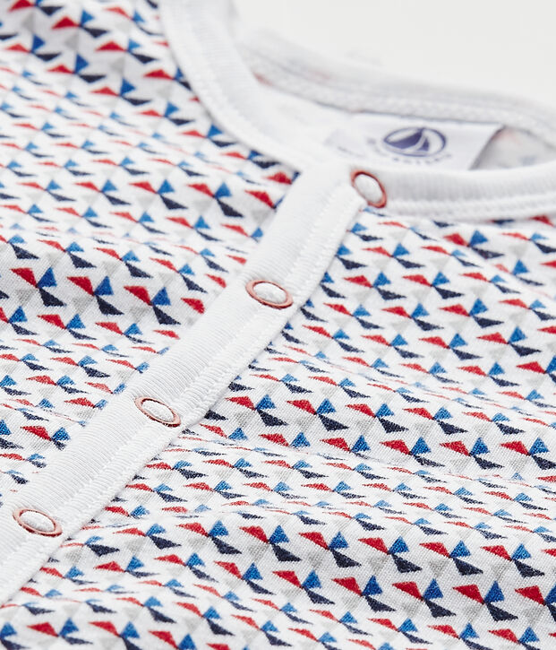 Tutina senza piedi beb&egrave; bambino bianco/multicolore