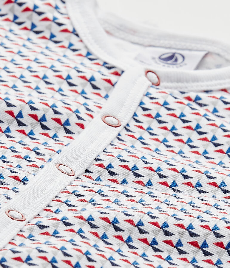 Tutina senza piedi beb&egrave; bambino bianco ECUME/bianco MULTICO