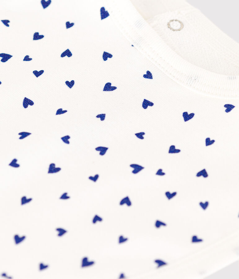 Bavaglino singolo in cotone bianco/blu