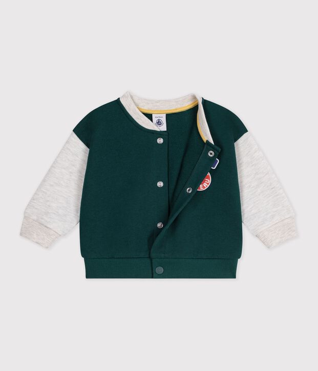 Orsacchiotto bicolore in cotone per neonati verde/beige