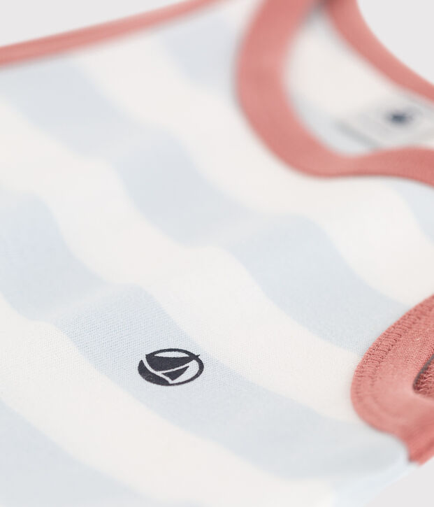 Abito senza maniche in cotone a righe bambina blu/bianco