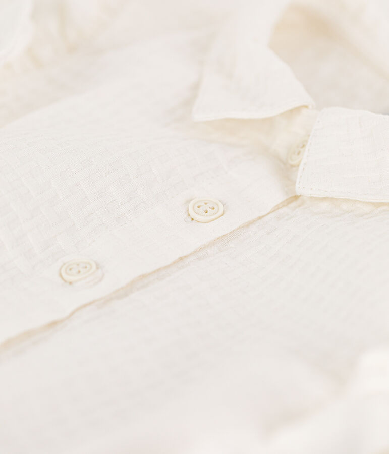 Abito senza maniche in seersucker bambina bianco