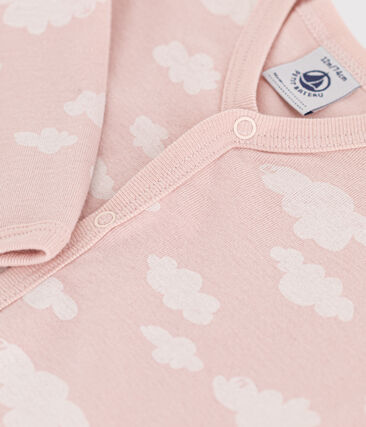 Sacchi A Pelo Petit Bateau Per Bimba 6-18 Mesi - Modello A0842, Color Rosa Saline/bianco Marshmallow