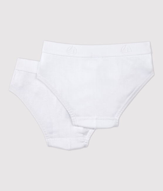 Confezione da 2 slip bambino bianchi in cotone biologico variante 1
