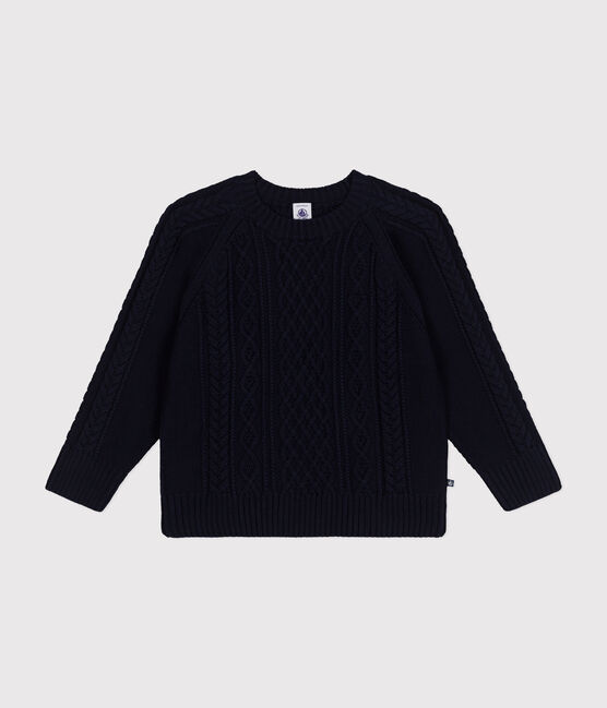 Maglione irlandese a righe in cotone bambino unisex blu SMOKING