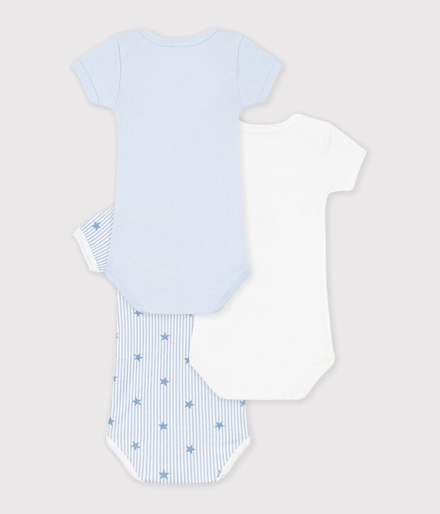 Set di body a maniche corte in cotone con stampa di stelle neonato multicolore