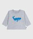 T-shirt a maniche lunghe in cotone con motivo balena neonato