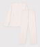Pyjama femme en coton ajour&eacute; beige/rosa/multicolore