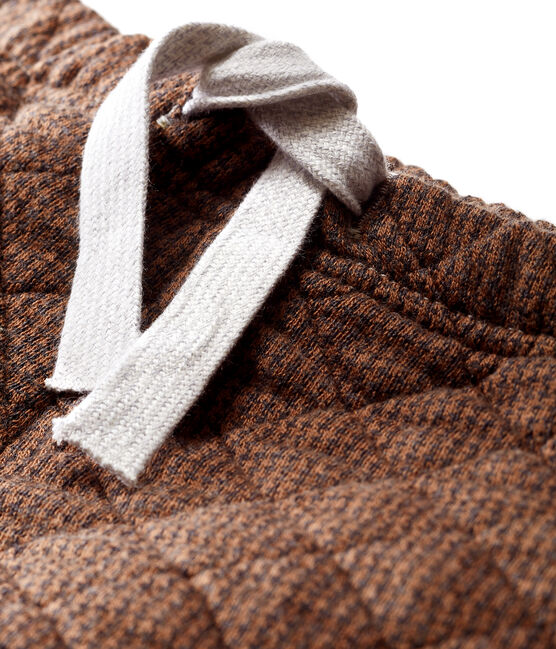 Pantalone in tubique pied-de-poule bebè maschio. nero CITY/marrone COCOA