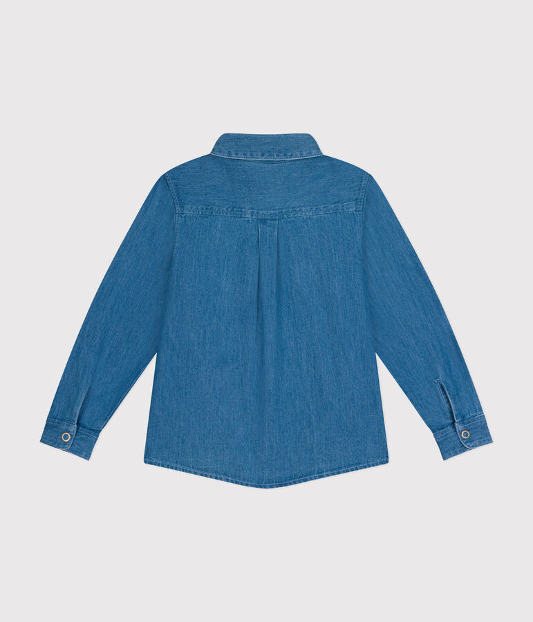 Camicia bambino in denim leggero blu