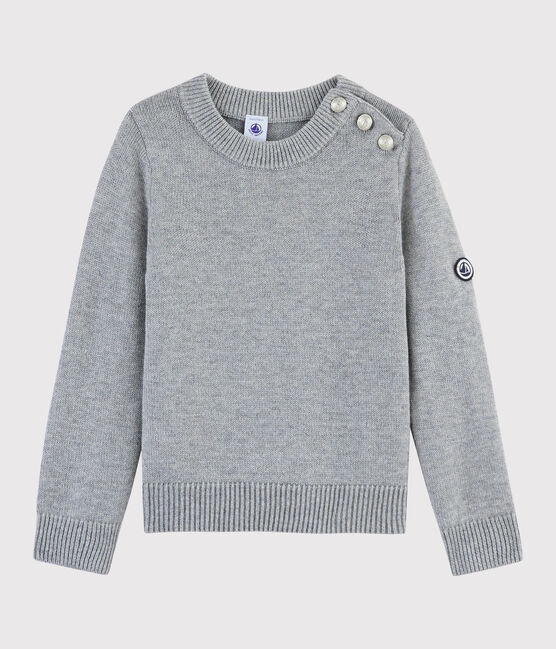 Pullover bambina/bambino in lana e cotone grigio SUBWAY CHINE