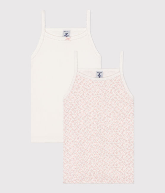 Set di 2 canotte in cotone a fiori bambina variante 1