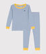 Pigiama aderente in cotone a righe bambino