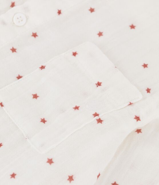 Camicia stampata in garza di cotone bambino bianco MARSHMALLOW/rosso OMBRIE