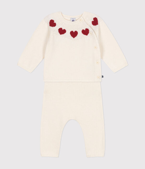 Set di 2 pezzi in maglia neonato rosso MARSHMALLOW/bianco CORRIDA