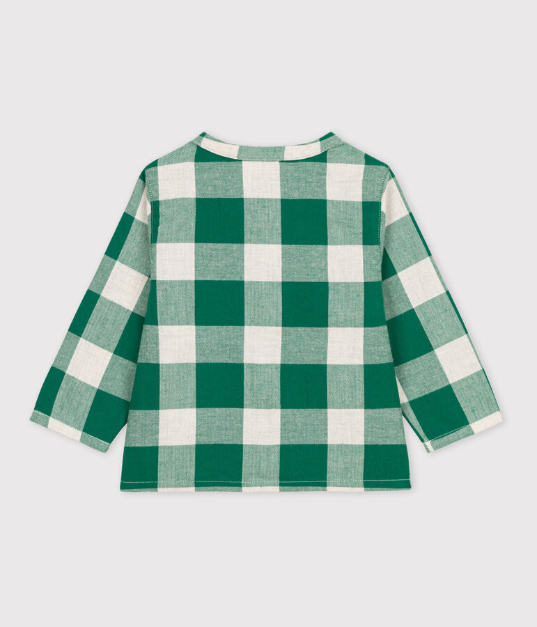 Camicia di flanella a maniche lunghe, a scacchi, per neonati MATCHA/ecru