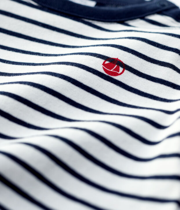 Tee-shirt in cotone beb&egrave;. bianco/blu