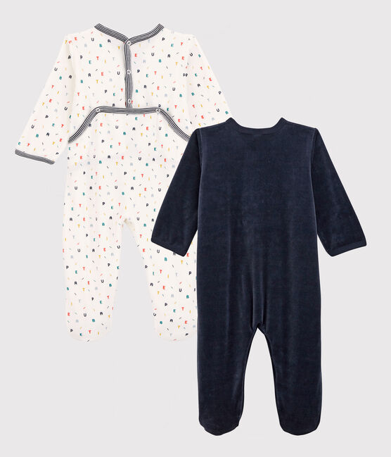 Confezione da 2 tutine pigiama bebè in ciniglia variante 1
