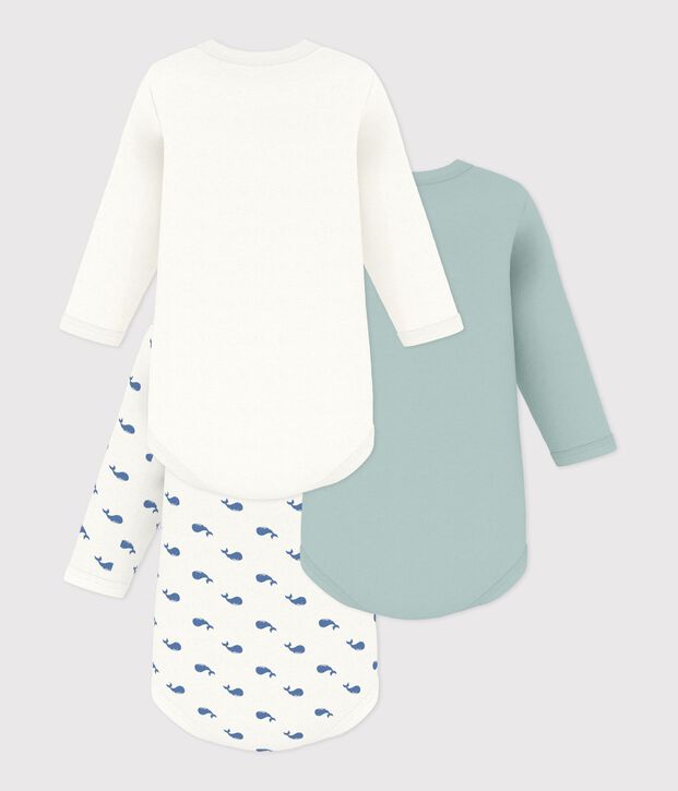 Set di body a maniche lunghe in cotone con balena stampata neonato multicolore